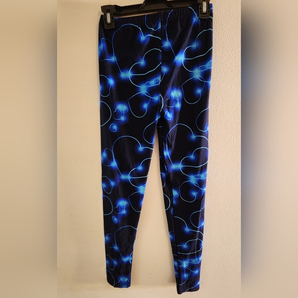 Leggings Depot - One Size - Black with Blue designs - Polyester / Spandex NWT - Picture 2 of 3